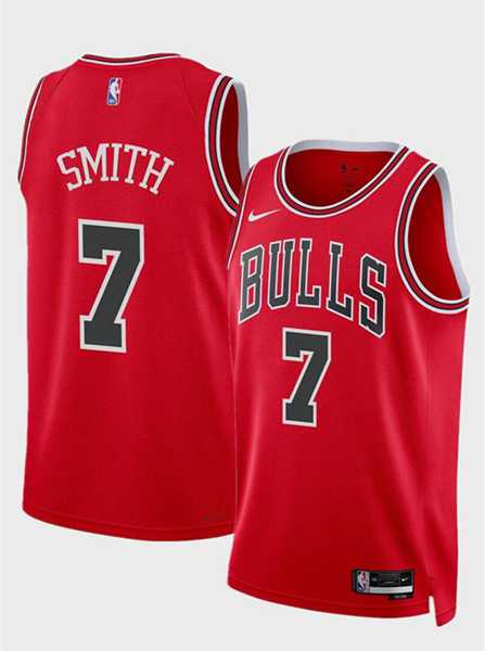 Mens Chicago Bulls #7 Jalen Smith Red 2024 Icon Edition Stitched Basketball Jersey Dzhi->chicago bulls->NBA Jersey